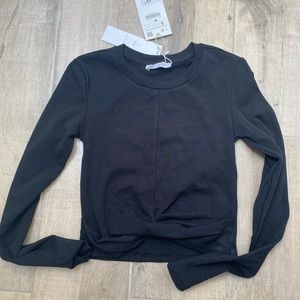 Zara black long sleeve crop top. Size small